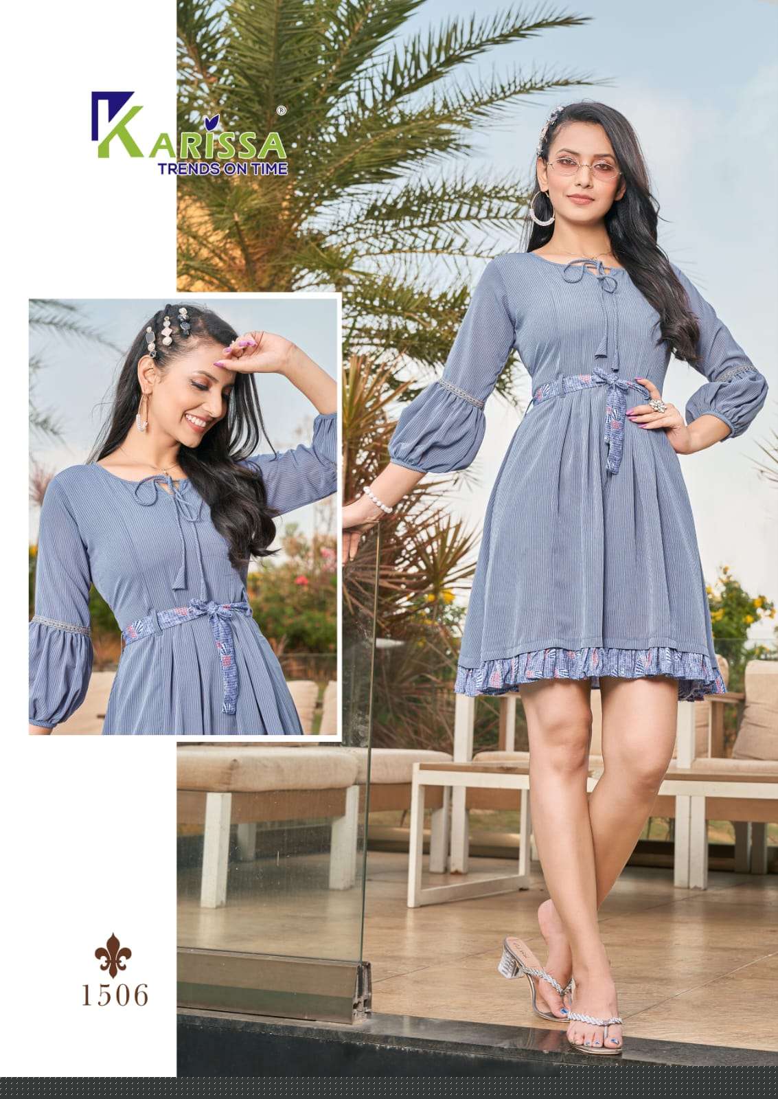 Glamour By Karissa 1501 To 1506 Series Designer Stylish Fancy Colorful Beautiful Party Wear & Ethnic Wear Collection Pure Chiffon Kurtis At Wholesale Price
