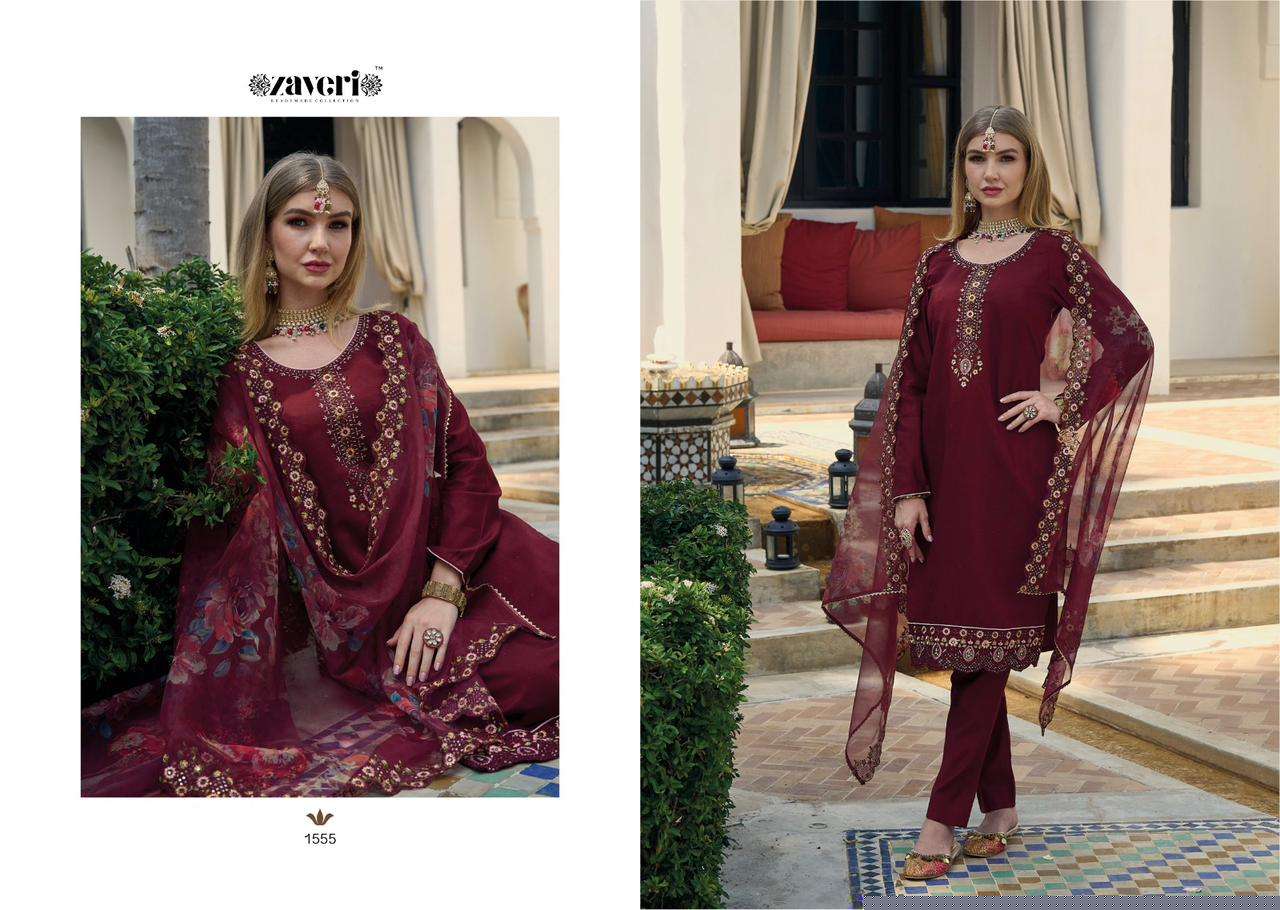 Sabway By Zaveri 1555 To 1558 Series Beautiful Suits Colorful Stylish Fancy Casual Wear & Ethnic Wear Viscose Silk Dresses At Wholesale Price