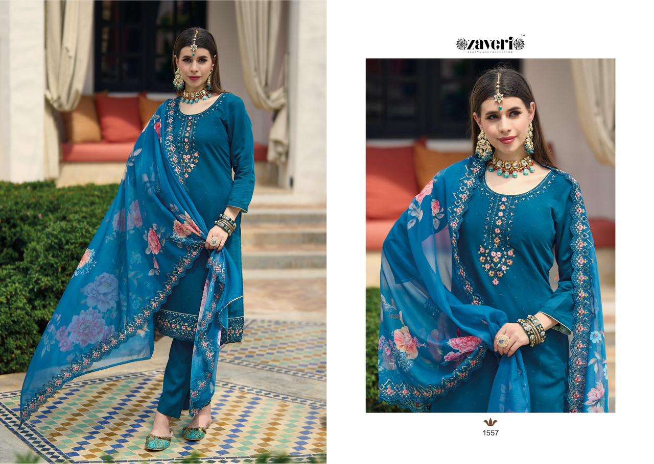 Sabway By Zaveri 1555 To 1558 Series Beautiful Suits Colorful Stylish Fancy Casual Wear & Ethnic Wear Viscose Silk Dresses At Wholesale Price