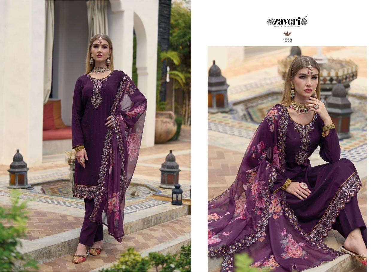 Sabway By Zaveri 1555 To 1558 Series Beautiful Suits Colorful Stylish Fancy Casual Wear & Ethnic Wear Viscose Silk Dresses At Wholesale Price