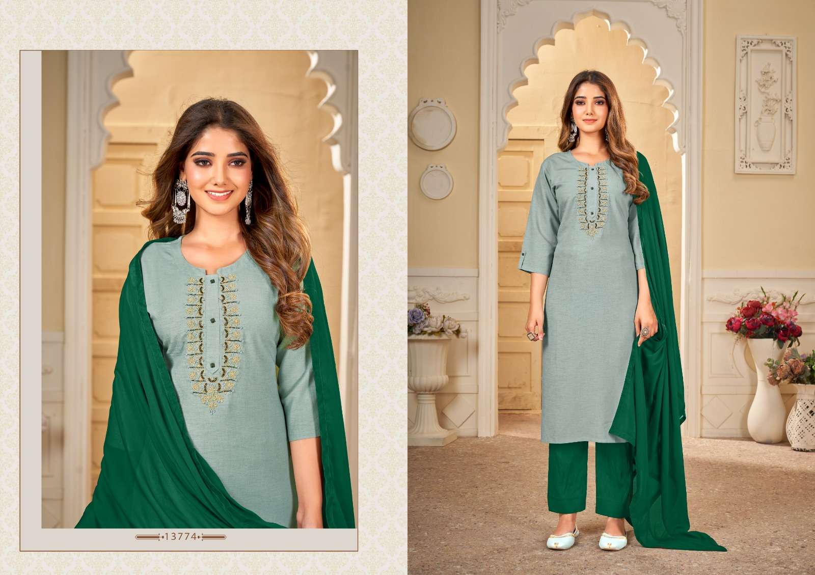 Khushbu By Kalaroop 13774 To 13777 Series Beautiful Suits Colorful Stylish Fancy Casual Wear & Ethnic Wear Rayon Silk Dresses At Wholesale Price