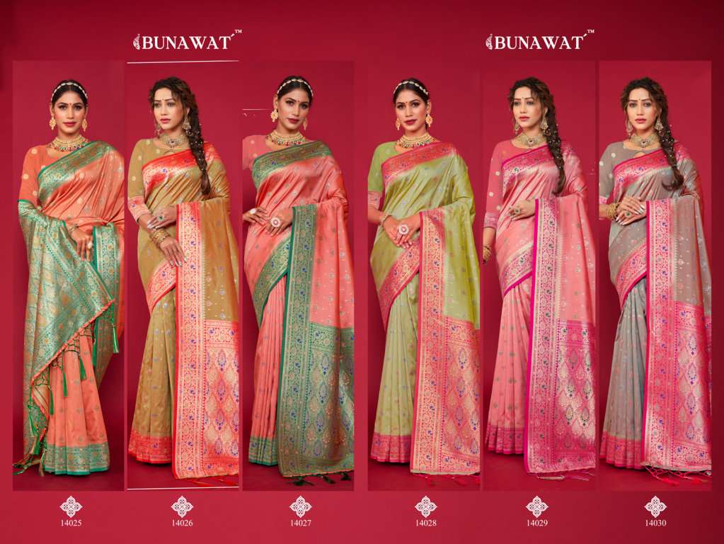 Lalpari By Bunawat 14025 To 14030 Series Indian Traditional Wear Collection Beautiful Stylish Fancy Colorful Party Wear & Occasional Wear Silk Sarees At Wholesale Price