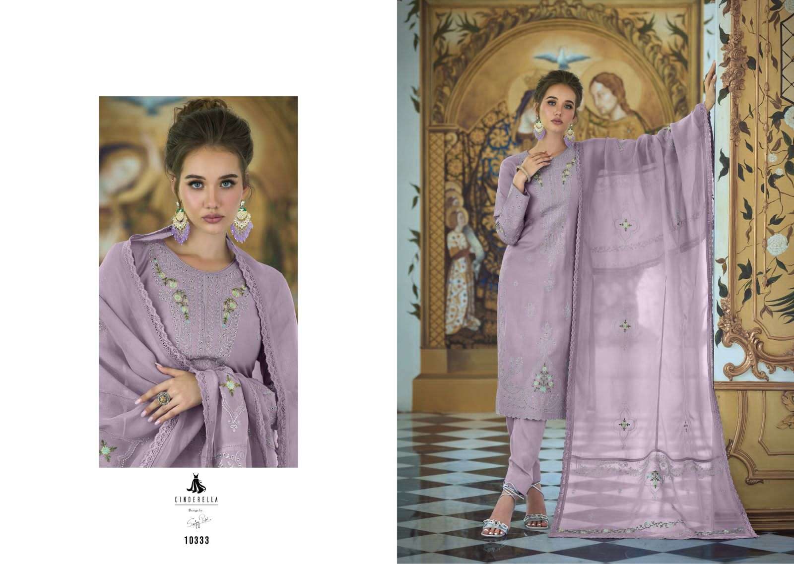 Sarisha Vol-2 By Cinderella 10333 To 10338 Series Beautiful Suits Colorful Stylish Fancy Casual Wear & Ethnic Wear Pure Muslin Embroidered Dresses At Wholesale Price