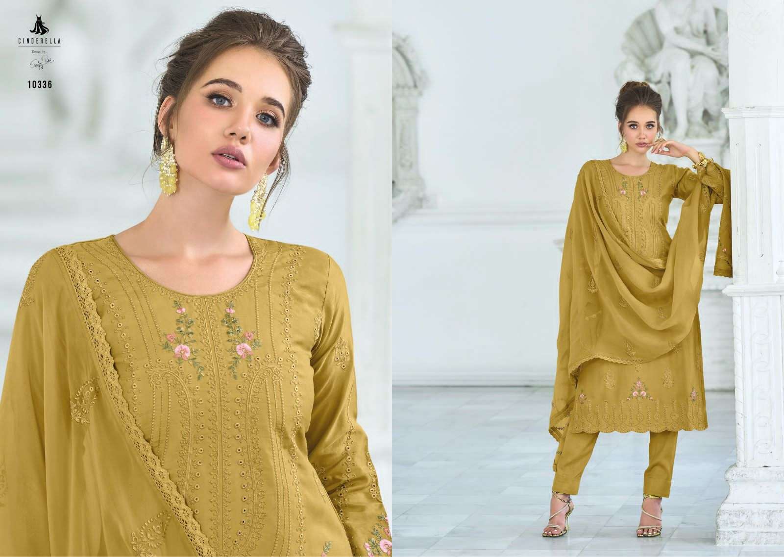 Sarisha Vol-2 By Cinderella 10333 To 10338 Series Beautiful Suits Colorful Stylish Fancy Casual Wear & Ethnic Wear Pure Muslin Embroidered Dresses At Wholesale Price