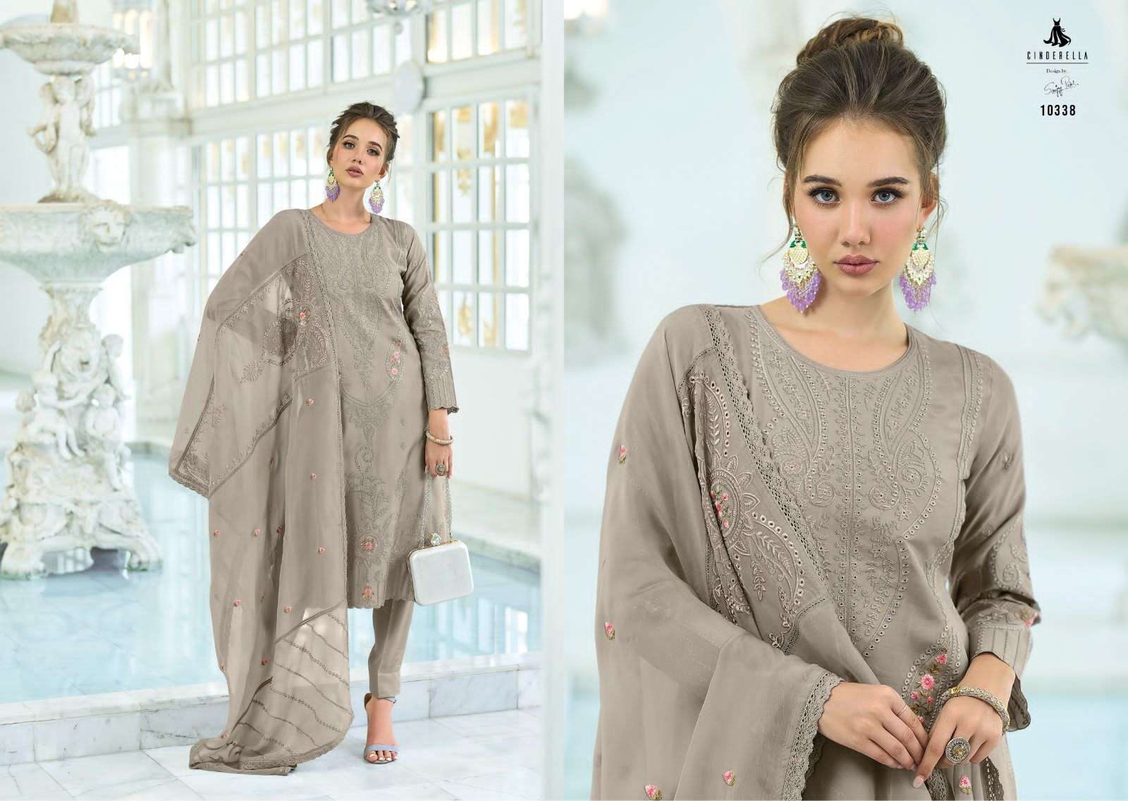 Sarisha Vol-2 By Cinderella 10333 To 10338 Series Beautiful Suits Colorful Stylish Fancy Casual Wear & Ethnic Wear Pure Muslin Embroidered Dresses At Wholesale Price