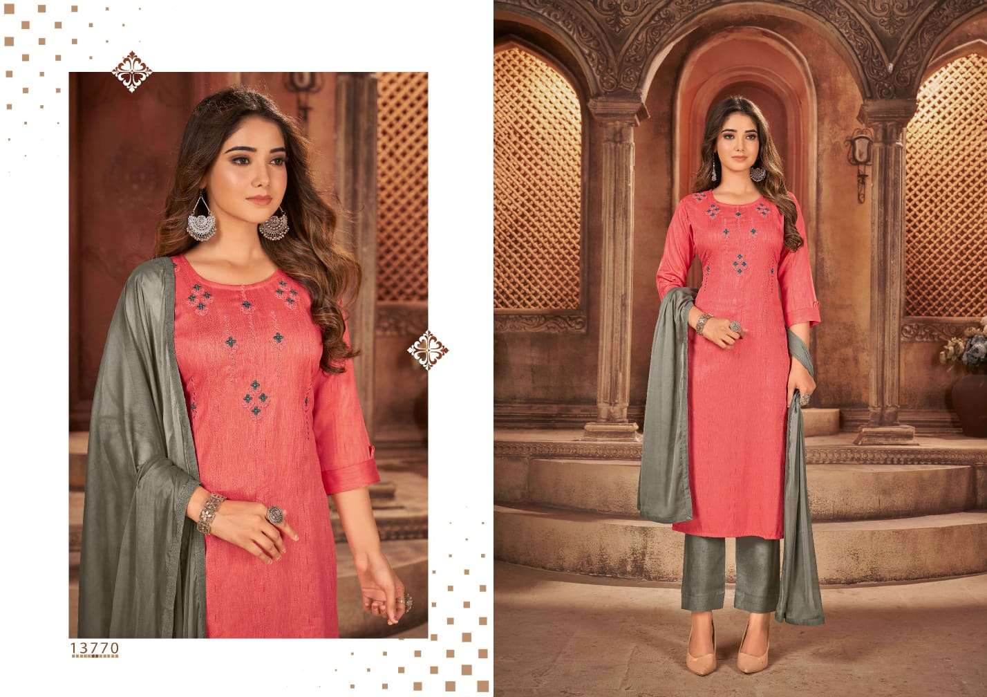 Jigni By Kalaroop 13771 To 13774 Series Beautiful Suits Colorful Stylish Fancy Casual Wear & Ethnic Wear Rayon With Embroidered Dresses At Wholesale Price