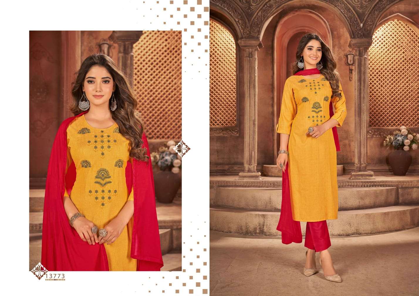 Jigni By Kalaroop 13771 To 13774 Series Beautiful Suits Colorful Stylish Fancy Casual Wear & Ethnic Wear Rayon With Embroidered Dresses At Wholesale Price