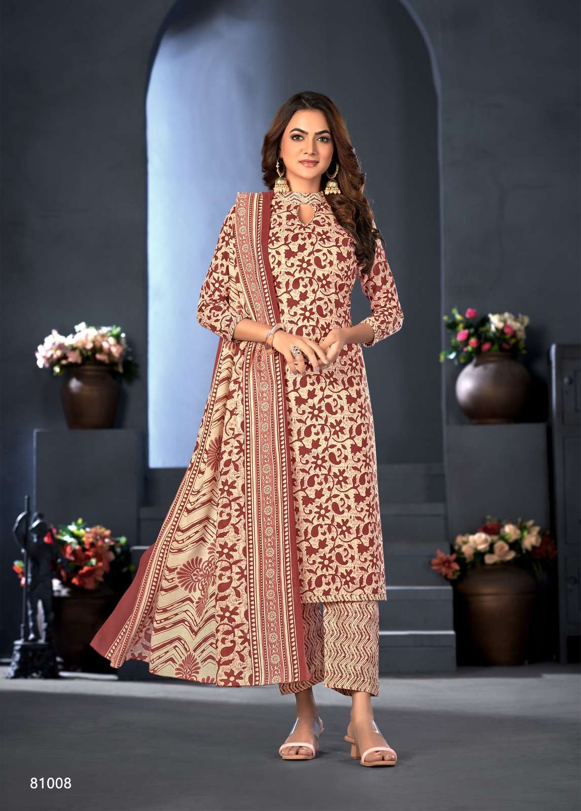 Aarohi Vol-3 By Skt Suits 81001 To 81008 Series Beautiful Suits Colorful Stylish Fancy Casual Wear & Ethnic Wear Cotton Print Dresses At Wholesale Price