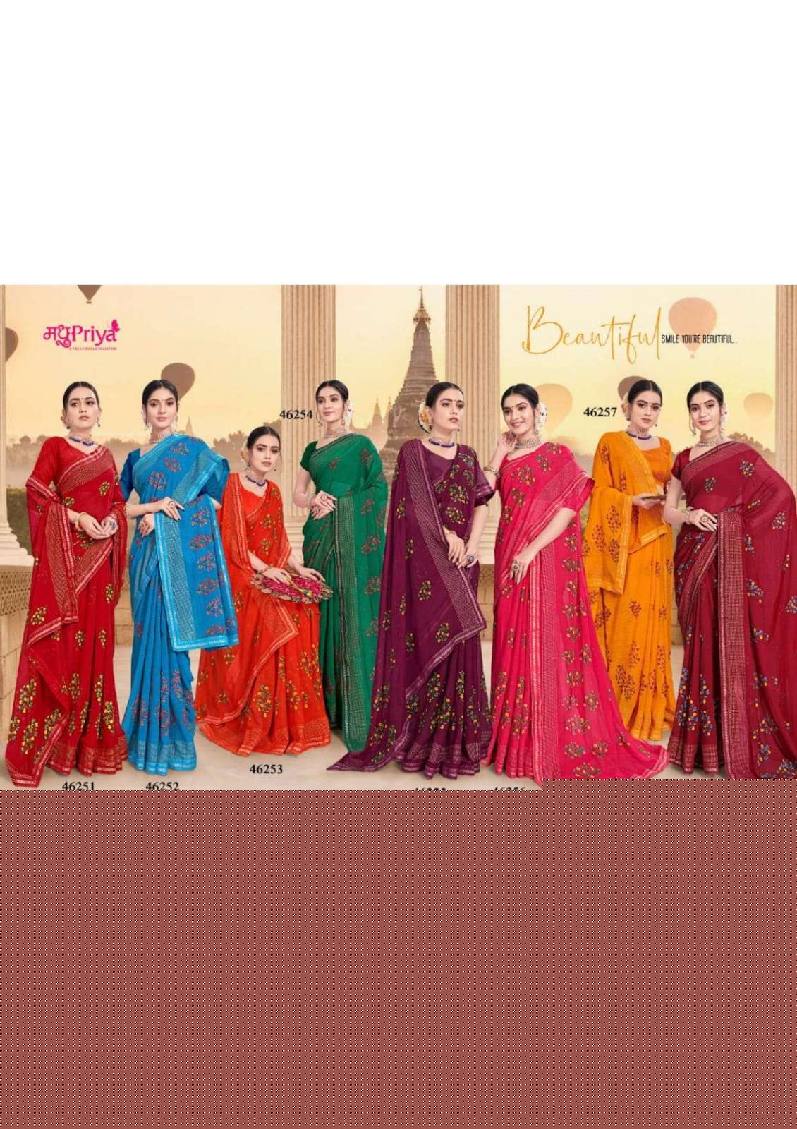 Tesla By Madhupriya 46251 To 46258 Series Indian Traditional Wear Collection Beautiful Stylish Fancy Colorful Party Wear & Occasional Wear Fancy Sarees At Wholesale Price