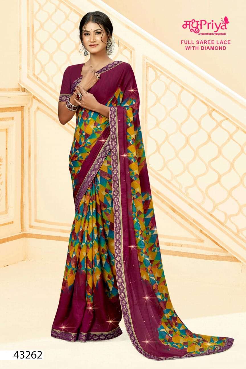 Gol Gappe By Madhupriya 43251 To 43262 Series Indian Traditional Wear Collection Beautiful Stylish Fancy Colorful Party Wear & Occasional Wear Renial Sarees At Wholesale Price