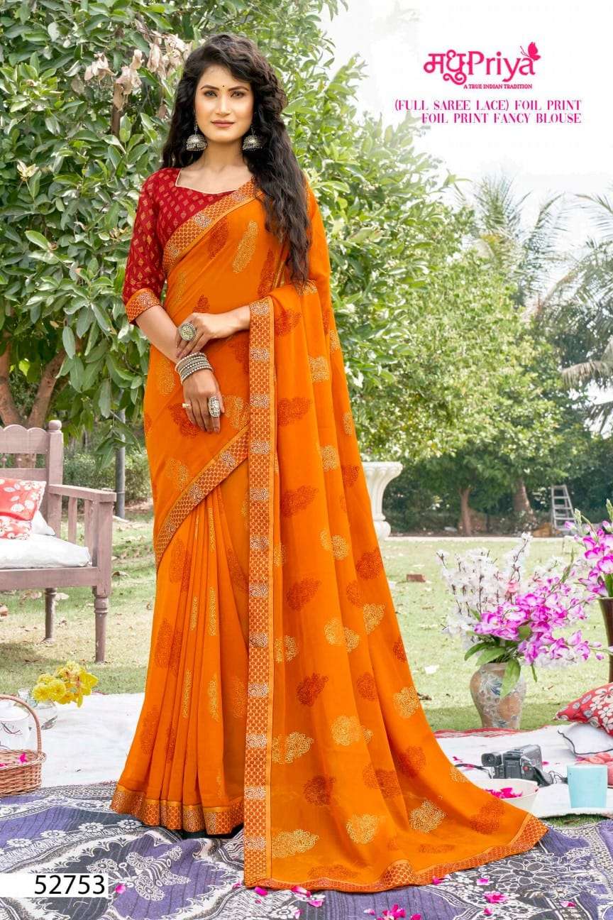 Geetika By Madhupriya 52751 To 52758 Series Indian Traditional Wear Collection Beautiful Stylish Fancy Colorful Party Wear & Occasional Wear Georgette Sarees At Wholesale Price