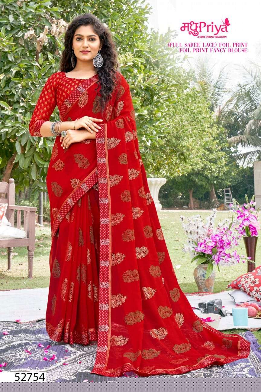 Geetika By Madhupriya 52751 To 52758 Series Indian Traditional Wear Collection Beautiful Stylish Fancy Colorful Party Wear & Occasional Wear Georgette Sarees At Wholesale Price