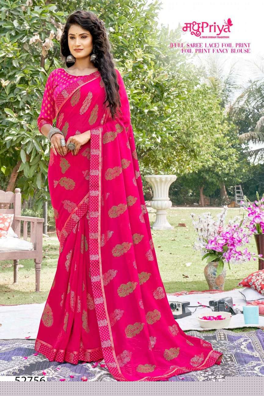 Geetika By Madhupriya 52751 To 52758 Series Indian Traditional Wear Collection Beautiful Stylish Fancy Colorful Party Wear & Occasional Wear Georgette Sarees At Wholesale Price