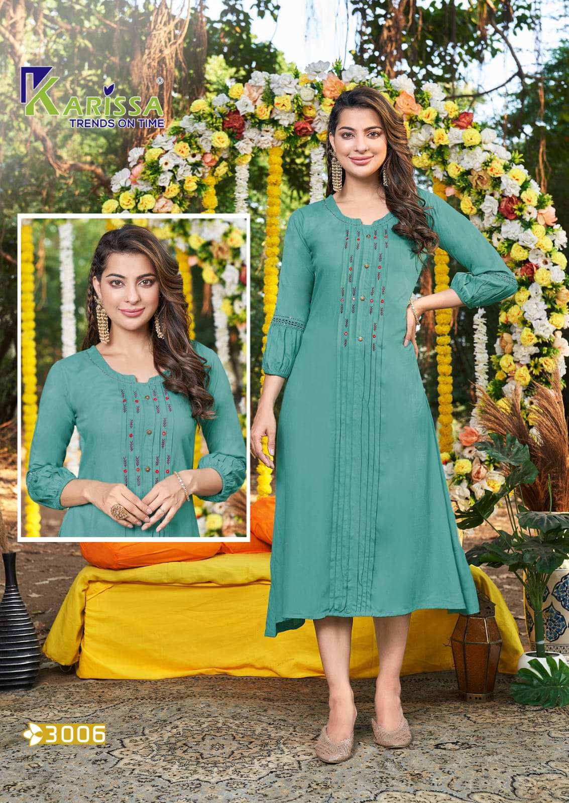 Muskan Vol-4 By Karissa 3001 To 3006 Series Designer Stylish Fancy Colorful Beautiful Party Wear & Ethnic Wear Collection Rayon With Work Kurtis At Wholesale Price