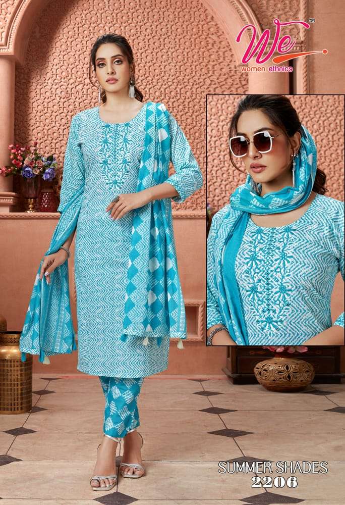 Summer Shaded By Women Ethnics 2201 To 2206 Series Beautiful Stylish Festive Suits Fancy Colorful Casual Wear & Ethnic Wear & Ready To Wear Cotton Print Dresses At Wholesale Price