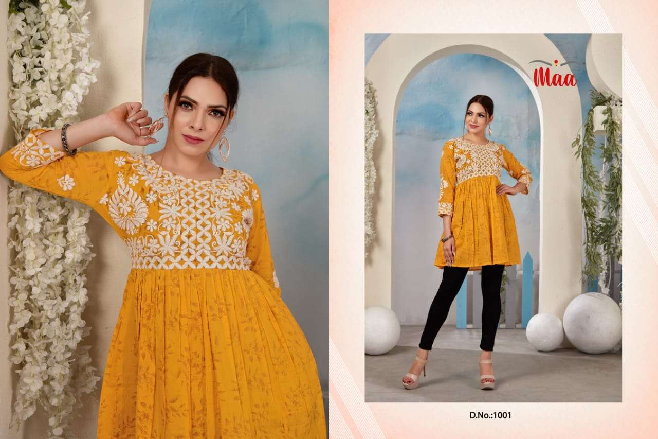 Alora By Maa Creation 1001 To 1004 Series Beautiful Stylish Fancy Colorful Casual Wear & Ethnic Wear Mal Cotton Print Tops At Wholesale Price