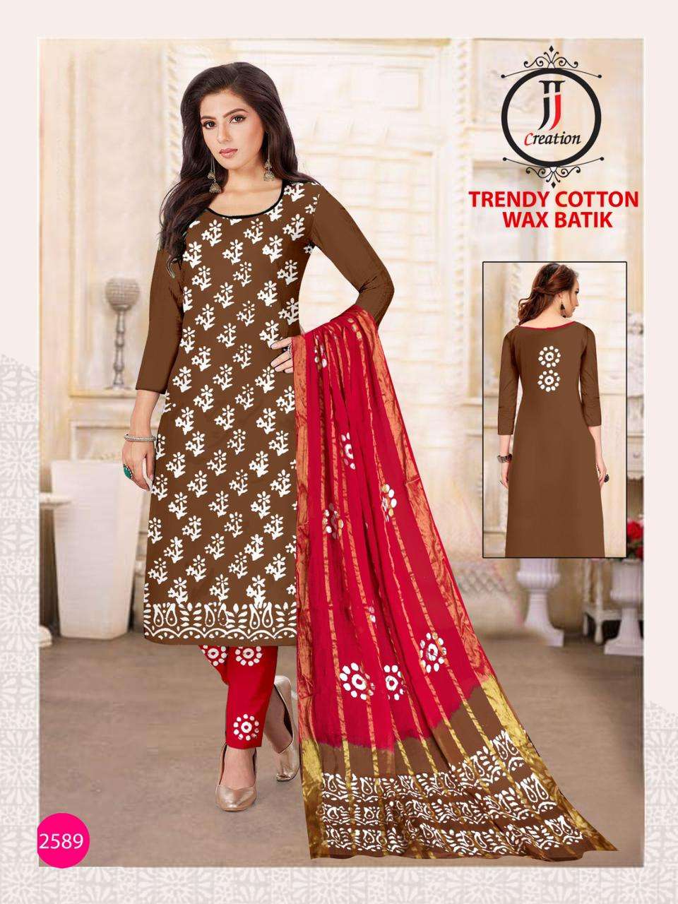 Trendy Cotton Wax Batik By JJ Creation 2587 To 2596 Series Beautiful Stylish Festive Suits Fancy Colorful Casual Wear & Ethnic Wear & Ready To Wear Cotton Print Dresses At Wholesale Price