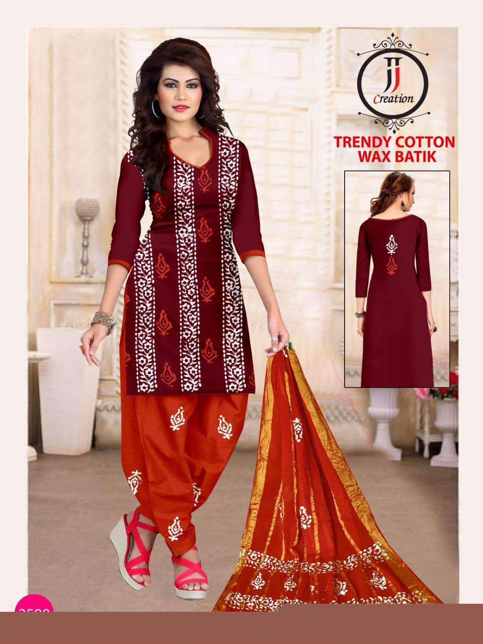 Trendy Cotton Wax Batik By JJ Creation 2587 To 2596 Series Beautiful Stylish Festive Suits Fancy Colorful Casual Wear & Ethnic Wear & Ready To Wear Cotton Print Dresses At Wholesale Price