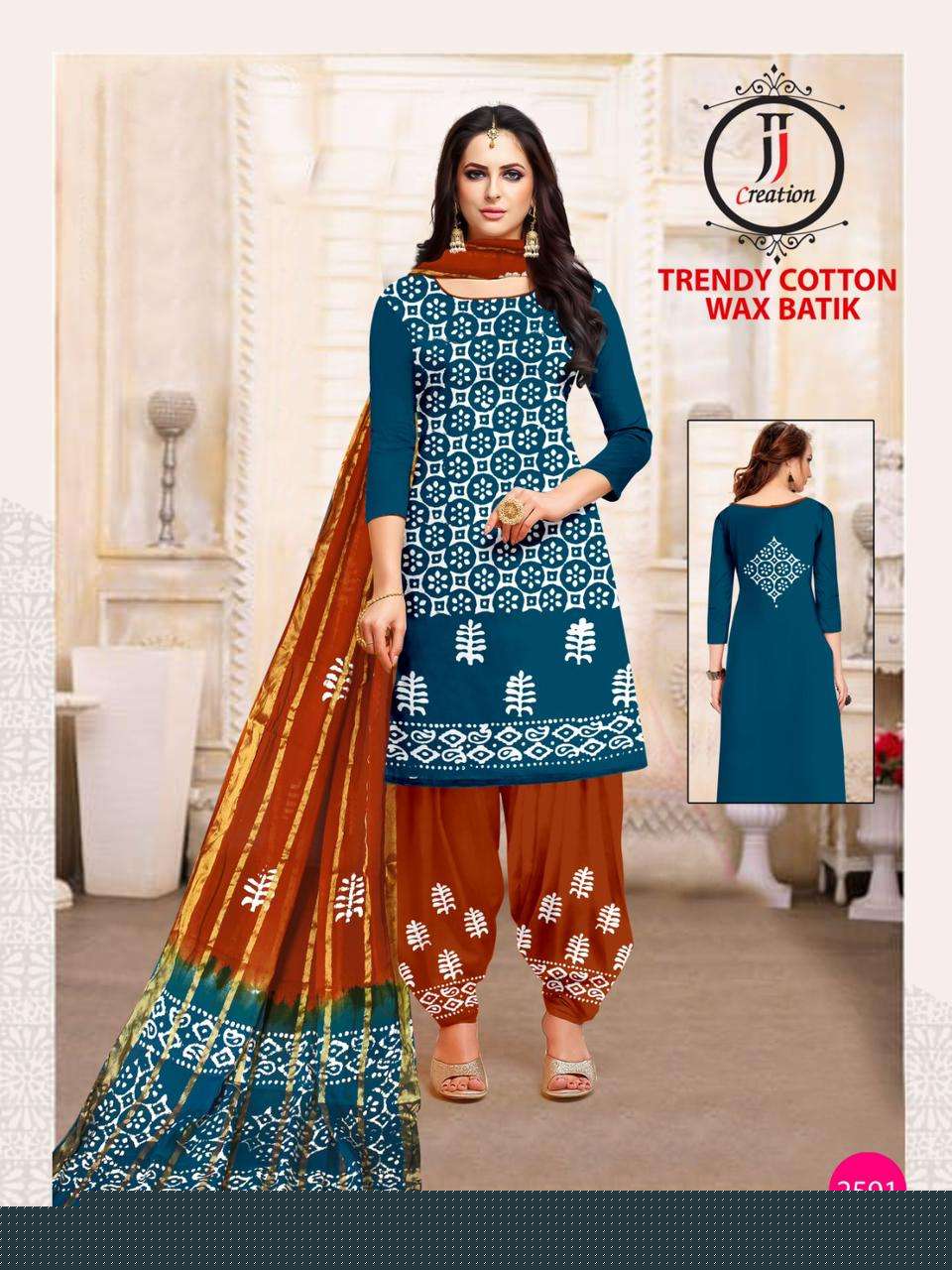 Trendy Cotton Wax Batik By JJ Creation 2587 To 2596 Series Beautiful Stylish Festive Suits Fancy Colorful Casual Wear & Ethnic Wear & Ready To Wear Cotton Print Dresses At Wholesale Price