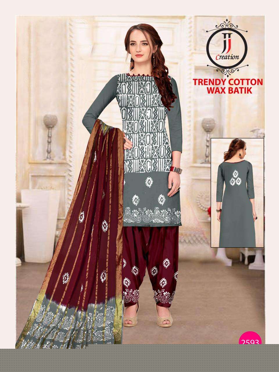 Trendy Cotton Wax Batik By JJ Creation 2587 To 2596 Series Beautiful Stylish Festive Suits Fancy Colorful Casual Wear & Ethnic Wear & Ready To Wear Cotton Print Dresses At Wholesale Price