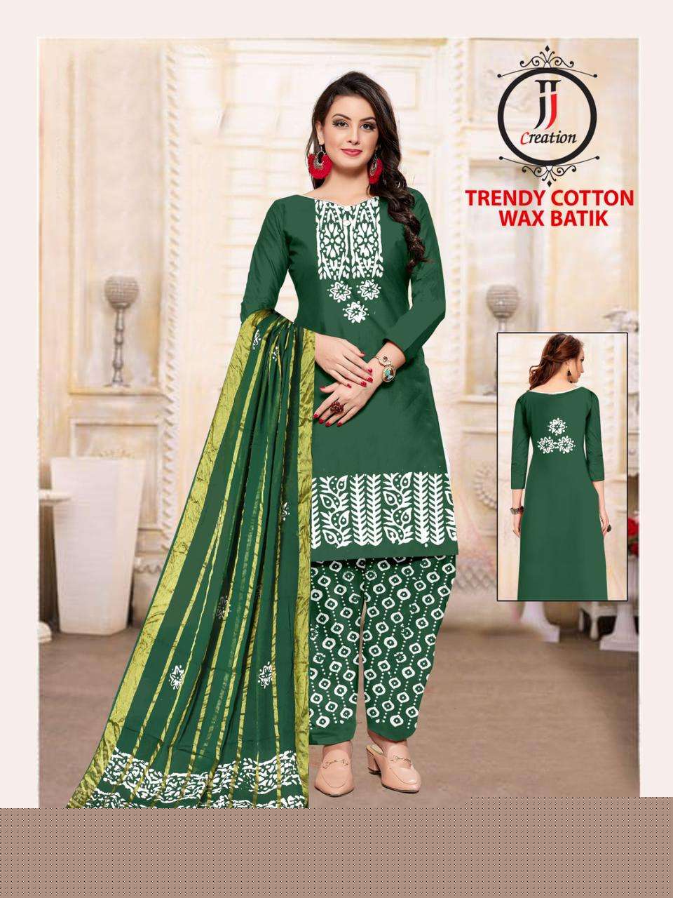 Trendy Cotton Wax Batik By JJ Creation 2587 To 2596 Series Beautiful Stylish Festive Suits Fancy Colorful Casual Wear & Ethnic Wear & Ready To Wear Cotton Print Dresses At Wholesale Price