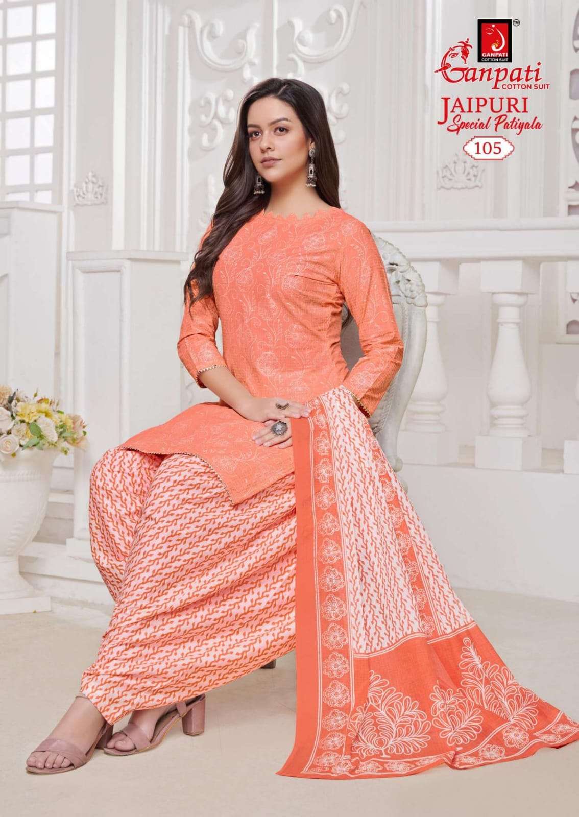 Jaipuri Special By Ganpati Cotton Suits 101 To 115 Series Beautiful Stylish Festive Suits Fancy Colorful Casual Wear & Ethnic Wear & Ready To Wear Cotton Print Dresses At Wholesale Price