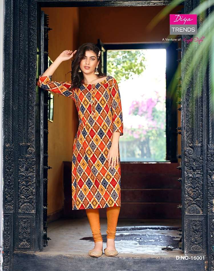 Gardencity Vol-16 By Diya Trends 16001 To 16010 Series Designer Stylish Fancy Colorful Beautiful Party Wear & Ethnic Wear Collection Rayon Prints Kurtis At Wholesale Price