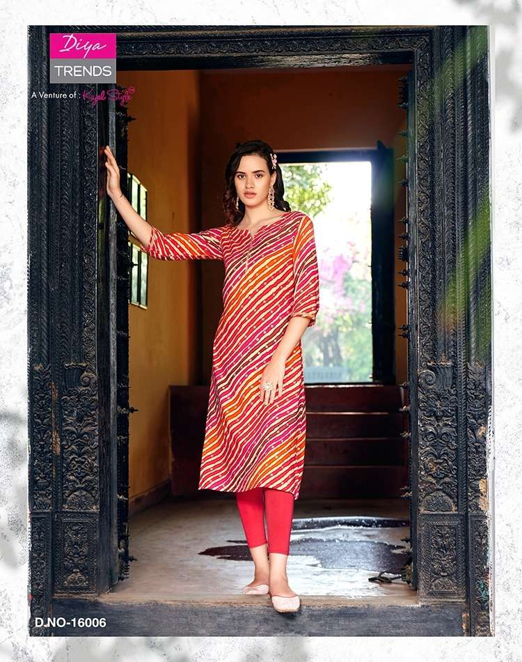 Gardencity Vol-16 By Diya Trends 16001 To 16010 Series Designer Stylish Fancy Colorful Beautiful Party Wear & Ethnic Wear Collection Rayon Prints Kurtis At Wholesale Price
