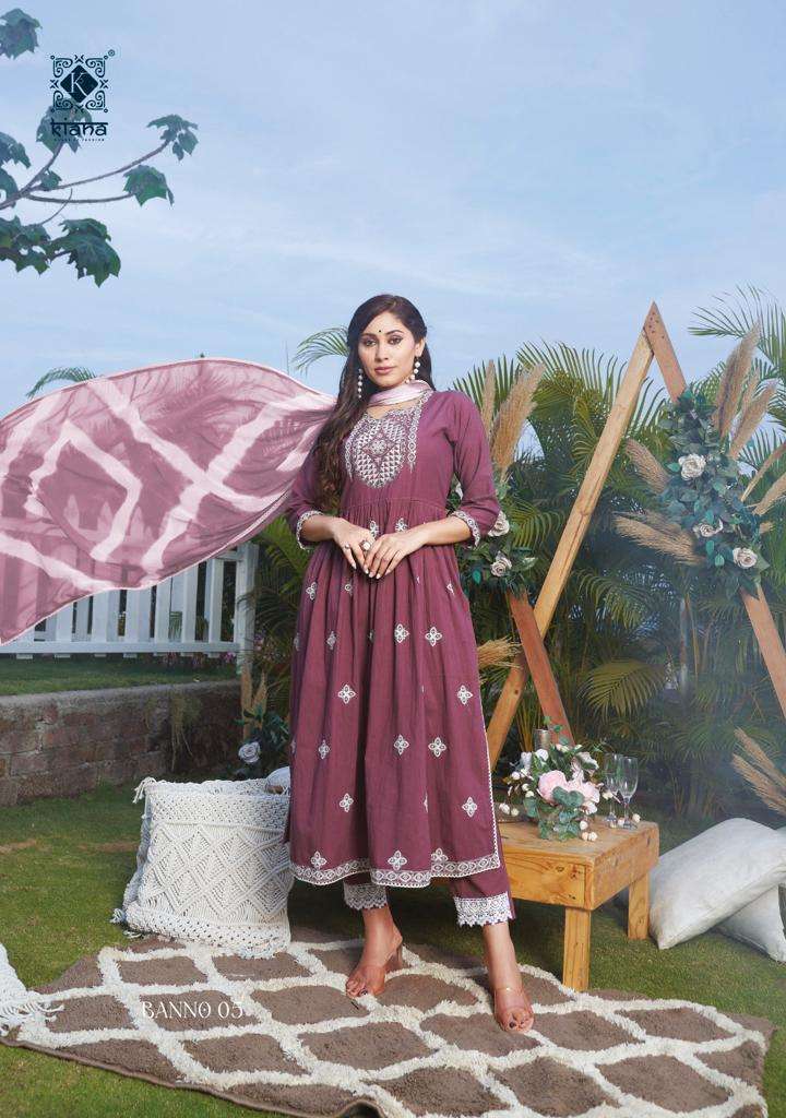 Banno By Kiana 01 To 08 Series Beautiful Festive Suits Colorful Stylish Fancy Casual Wear & Ethnic Wear Pure Cotton Dresses At Wholesale Price