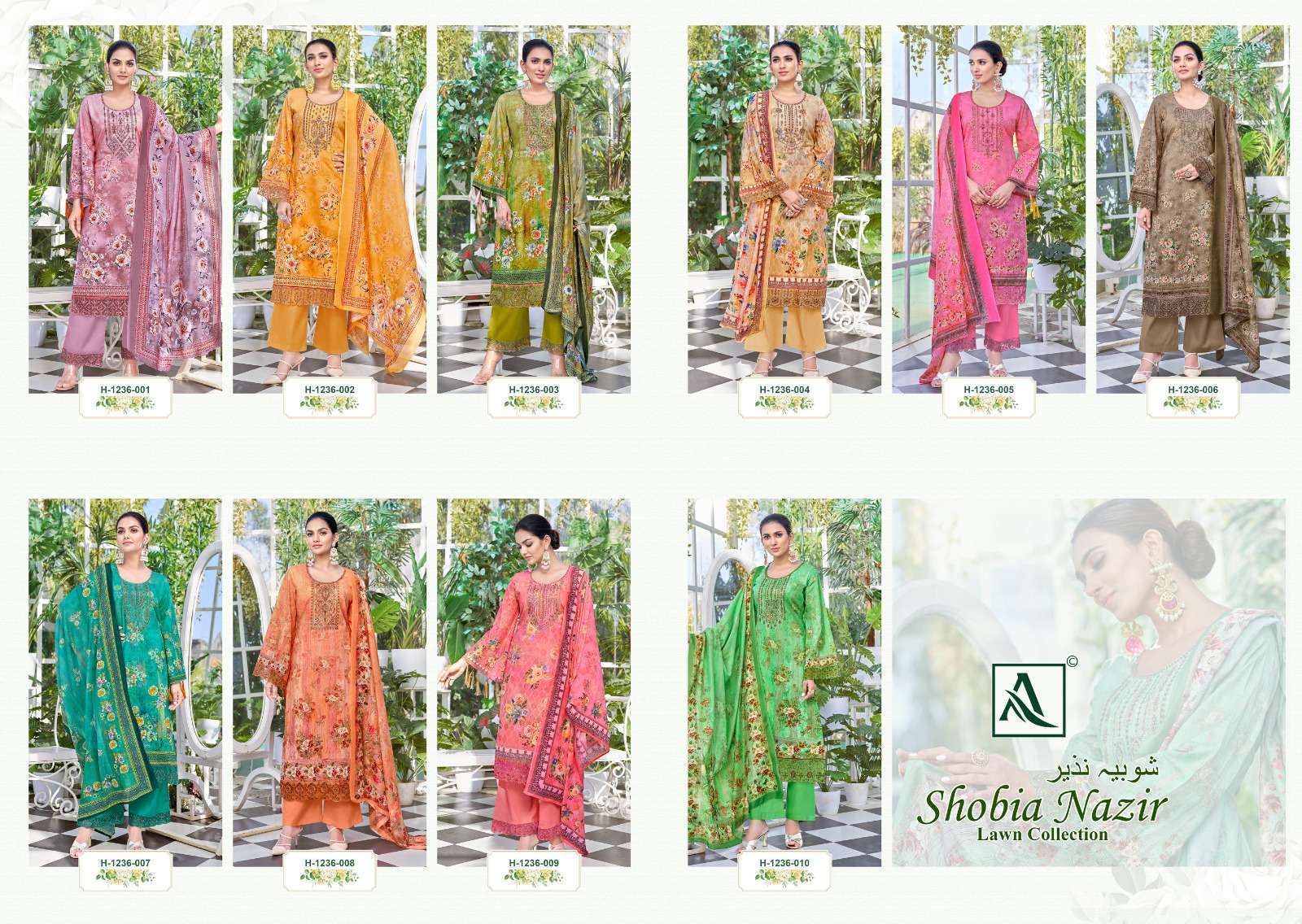 Shobia Nazir By Alok Suits 1236-001 To 1236-010 Series Beautiful Stylish Festive Suits Fancy Colorful Casual Wear & Ethnic Wear & Ready To Wear Pure Cambric Digital Print Dresses At Wholesale Price