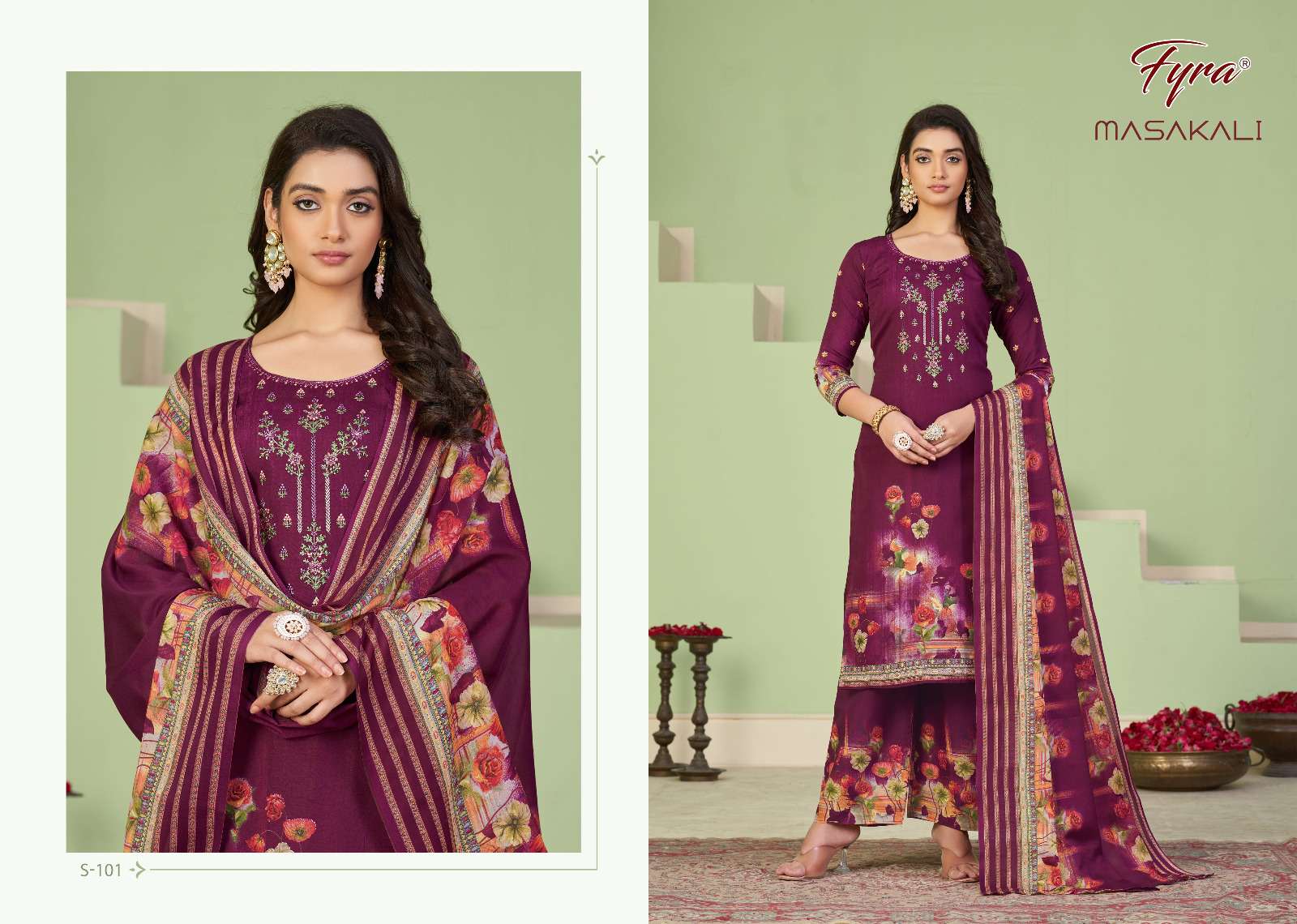 Masakali By Fyra 101 To 110 Series Beautiful Suits Colorful Stylish Fancy Casual Wear Pure Soft Cotton Print With Work Dresses At Wholesale Price