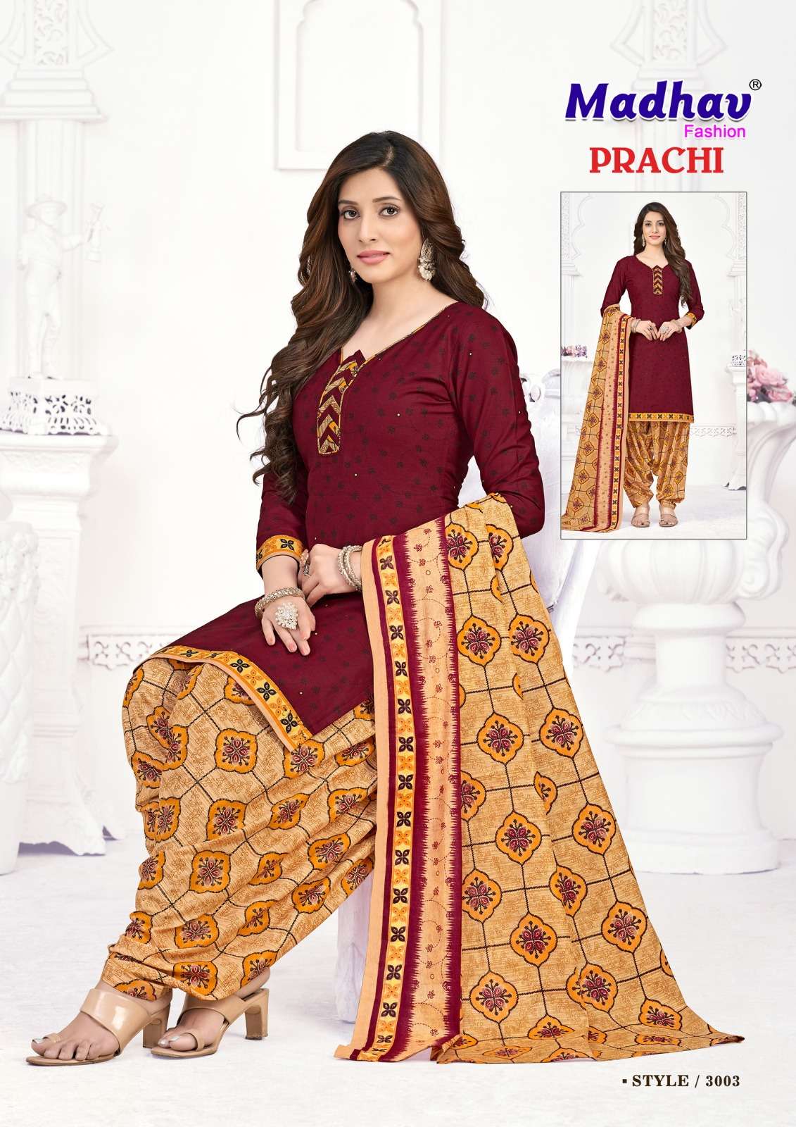 Prachi Vol-3 By Madhav Fashion 3001 To 3010 Series Designer Festive Suits Beautiful Fancy Stylish Colorful Party Wear & Occasional Wear Jam Cotton Printed Dresses At Wholesale Price
