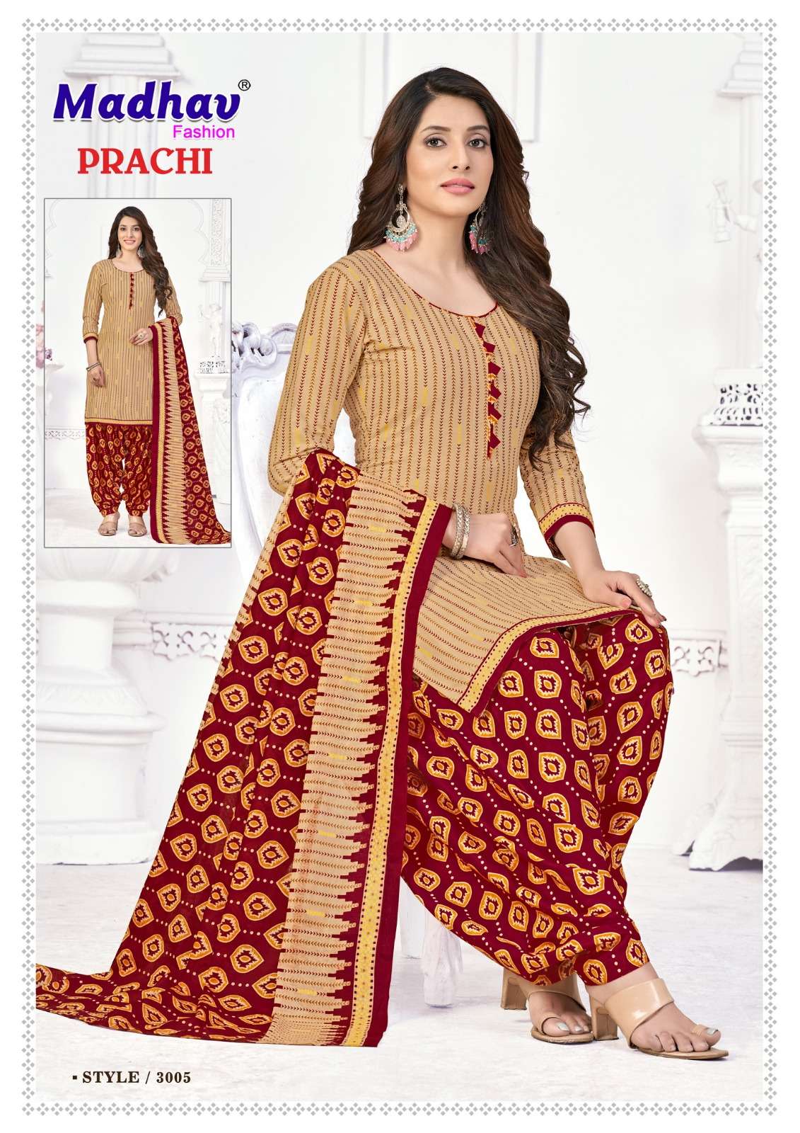 Prachi Vol-3 By Madhav Fashion 3001 To 3010 Series Designer Festive Suits Beautiful Fancy Stylish Colorful Party Wear & Occasional Wear Jam Cotton Printed Dresses At Wholesale Price