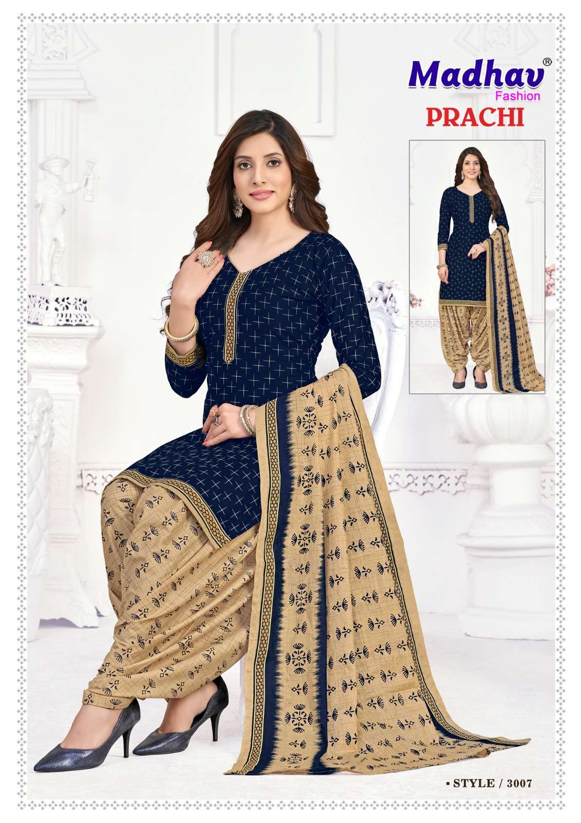 Prachi Vol-3 By Madhav Fashion 3001 To 3010 Series Designer Festive Suits Beautiful Fancy Stylish Colorful Party Wear & Occasional Wear Jam Cotton Printed Dresses At Wholesale Price