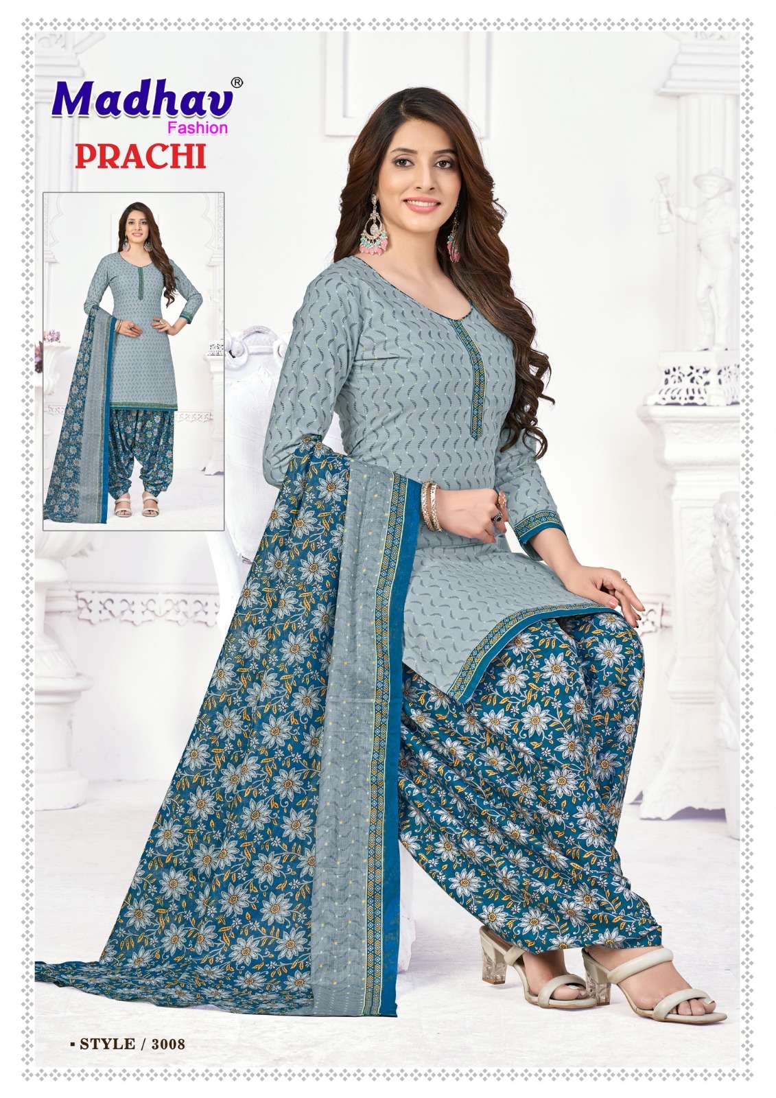 Prachi Vol-3 By Madhav Fashion 3001 To 3010 Series Designer Festive Suits Beautiful Fancy Stylish Colorful Party Wear & Occasional Wear Jam Cotton Printed Dresses At Wholesale Price