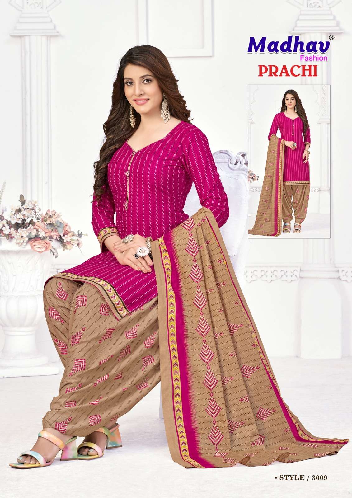 Prachi Vol-3 By Madhav Fashion 3001 To 3010 Series Designer Festive Suits Beautiful Fancy Stylish Colorful Party Wear & Occasional Wear Jam Cotton Printed Dresses At Wholesale Price