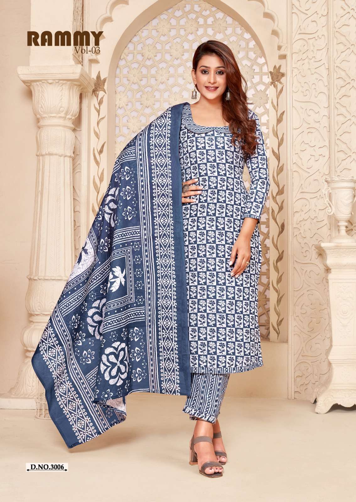 Rammy Vol-3 By Skt Suits 3001 To 3012 Series Beautiful Stylish Festive Suits Fancy Colorful Casual Wear & Ethnic Wear & Ready To Wear Cotton Print Dresses At Wholesale Price