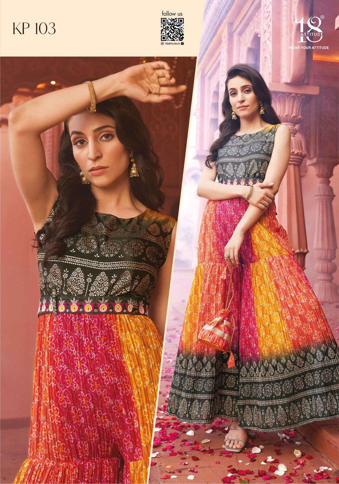 Kitty Party By 18 Attitude 101 To 105 Series Designer Stylish Fancy Colorful Beautiful Party Wear & Ethnic Wear Collection Chinnon Jumpsuit At Wholesale Price
