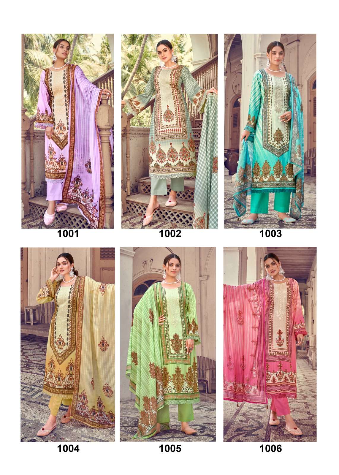 Aarzoo By Hermitage 1001 To 1006 Series Designer Festive Suits Beautiful Fancy Stylish Colorful Party Wear & Occasional Wear Pure Lawn Print With Embroidery Dresses At Wholesale Price