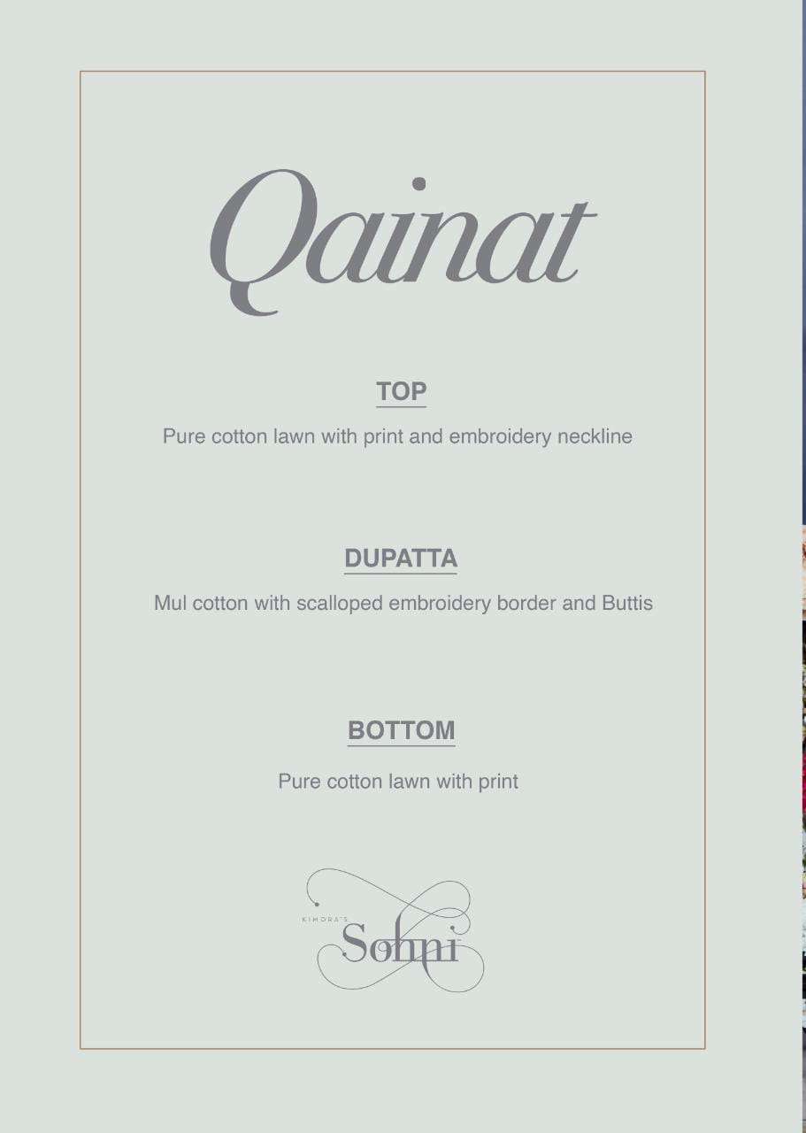 Qainat By Sohni 0031 To 0038 Series Beautiful Suits Colorful Stylish Fancy Casual Wear & Ethnic Wear Pure Cotton Lawn Digital Print With Embroidered Dresses At Wholesale Price