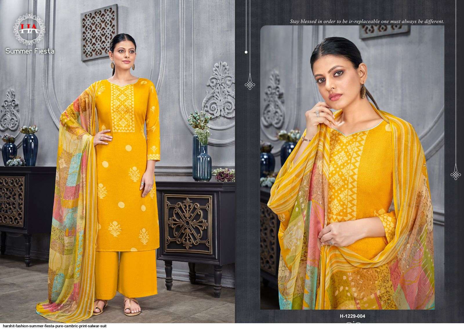 Summer Fiesta By Harshit Fashion Hub 1229-001 To 1229-008 Series Beautiful Stylish Festive Suits Fancy Colorful Casual Wear & Ethnic Wear & Ready To Wear Pure Cambric Print Dresses At Wholesale Price