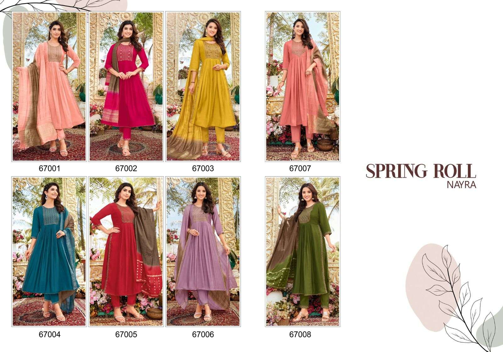 Spring Roll By Artio 67001 To 67008 Series Designer Suits Collection Beautiful Stylish Colorful Fancy Party Wear & Occasional Wear Viscose Silk Dresses At Wholesale Price