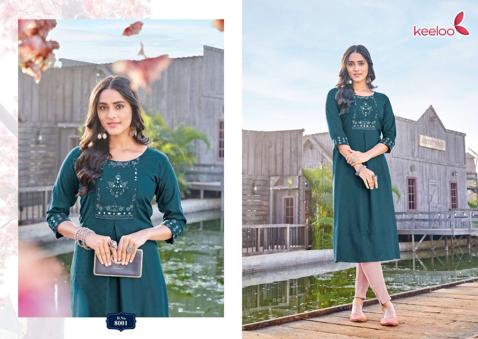 Morni By Keeloo 8001 To 8006 Series Beautiful Stylish Fancy Colorful Casual Wear & Ethnic Wear Rayon Embroidered Kurtis At Wholesale Price