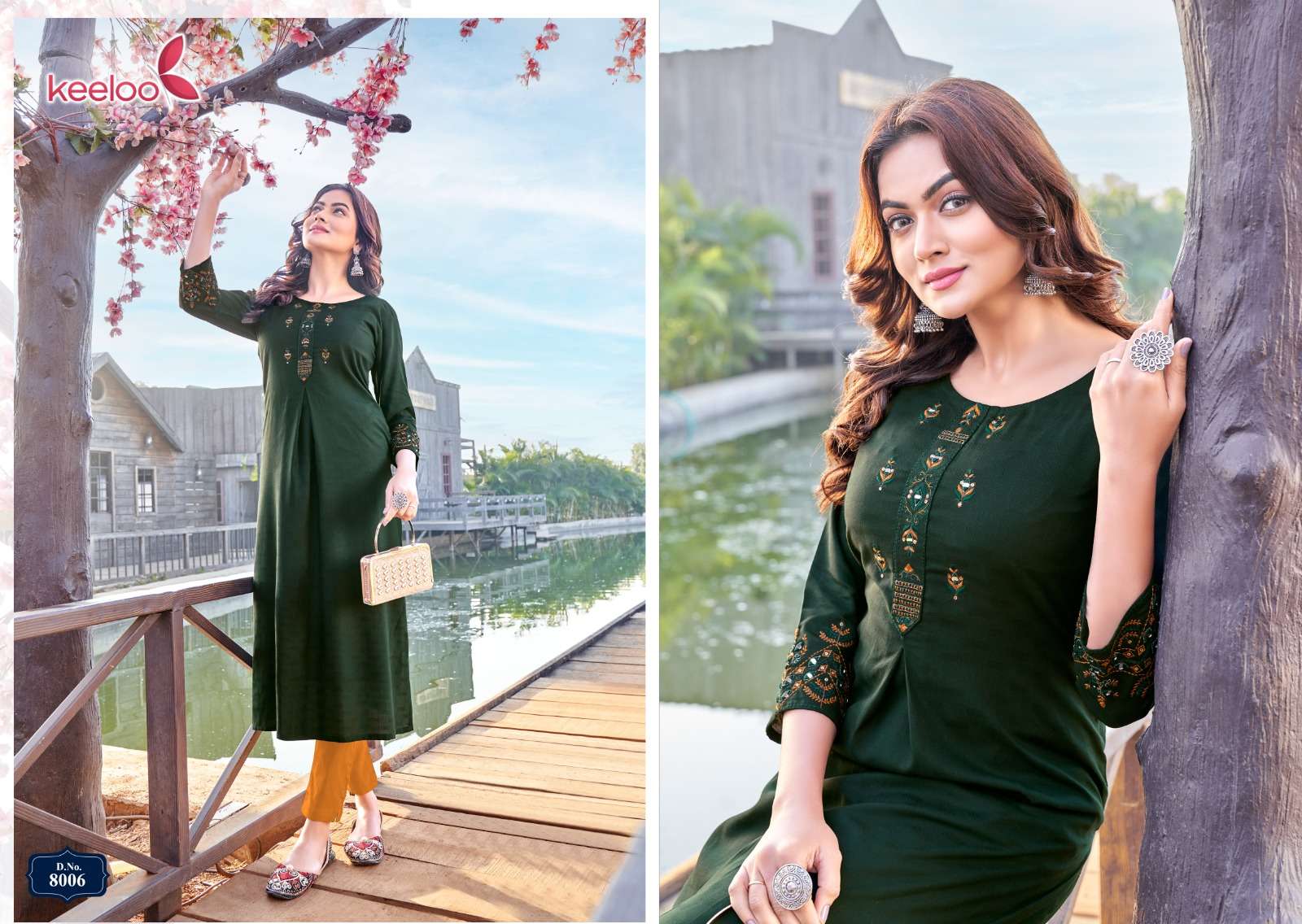 Morni By Keeloo 8001 To 8006 Series Beautiful Stylish Fancy Colorful Casual Wear & Ethnic Wear Rayon Embroidered Kurtis At Wholesale Price