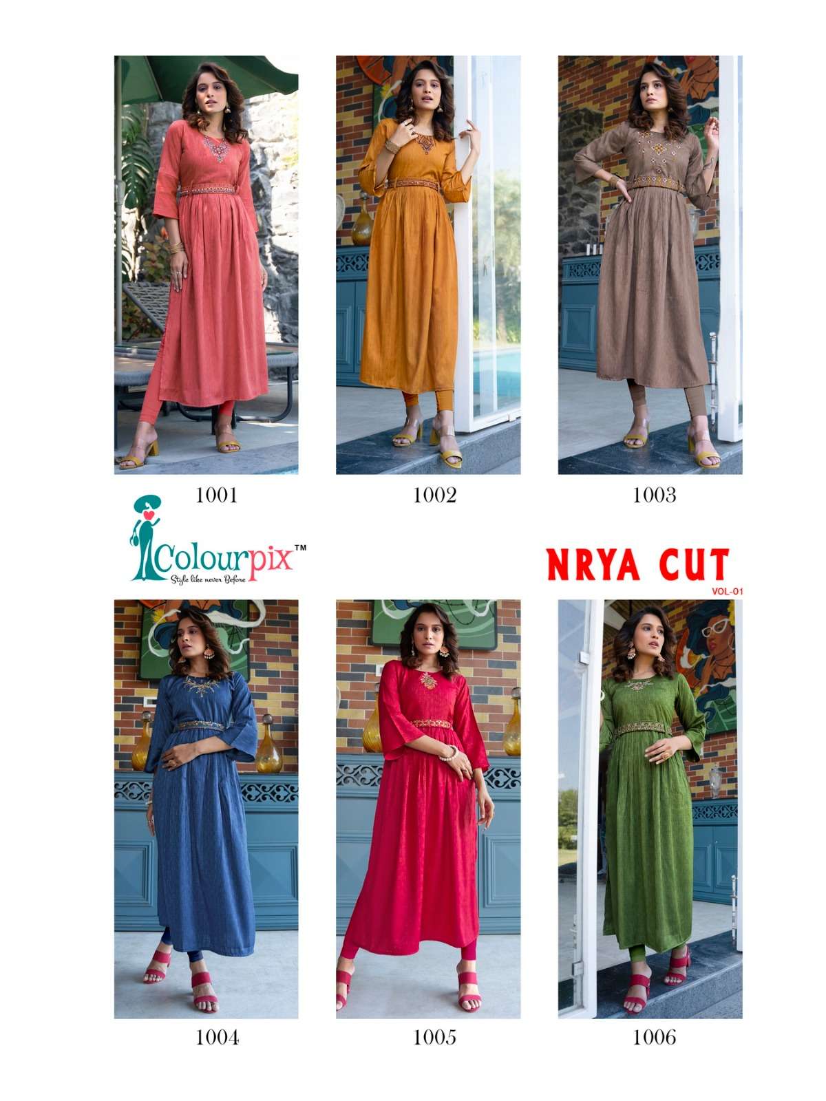 Nyra Cut Vol-1 By Colourpix 1001 To 1006 Series Designer Stylish Fancy Colorful Beautiful Party Wear & Ethnic Wear Collection Viscose Rayon Prints Kurtis At Wholesale Price