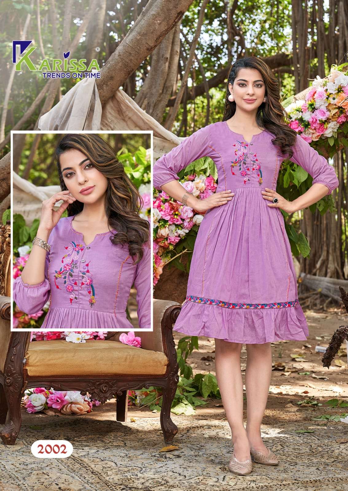 Piu By Karissa 2001 To 2006 Series Designer Stylish Fancy Colorful Beautiful Party Wear & Ethnic Wear Collection Mal Mal Embroidered Kurtis At Wholesale Price
