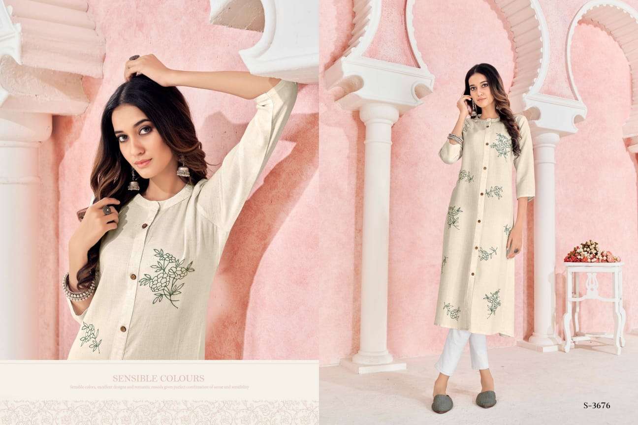 Anvika By Sbs 3671 To 3676 Series Designer Stylish Fancy Colorful Beautiful Party Wear & Ethnic Wear Collection Rayon Kurtis At Wholesale Price