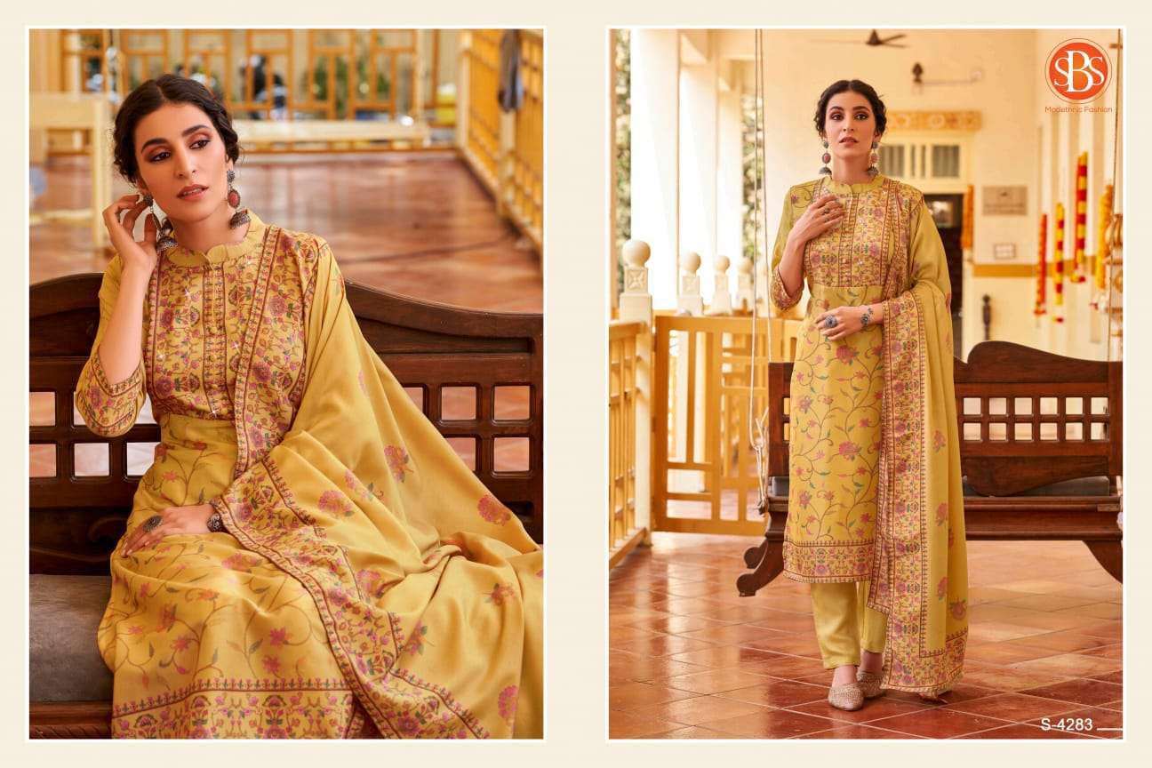 Sabrina By Sbs 4281 To 4286 Series Beautiful Suits Colorful Stylish Fancy Casual Wear & Ethnic Wear Tussar Silk Dresses At Wholesale Price