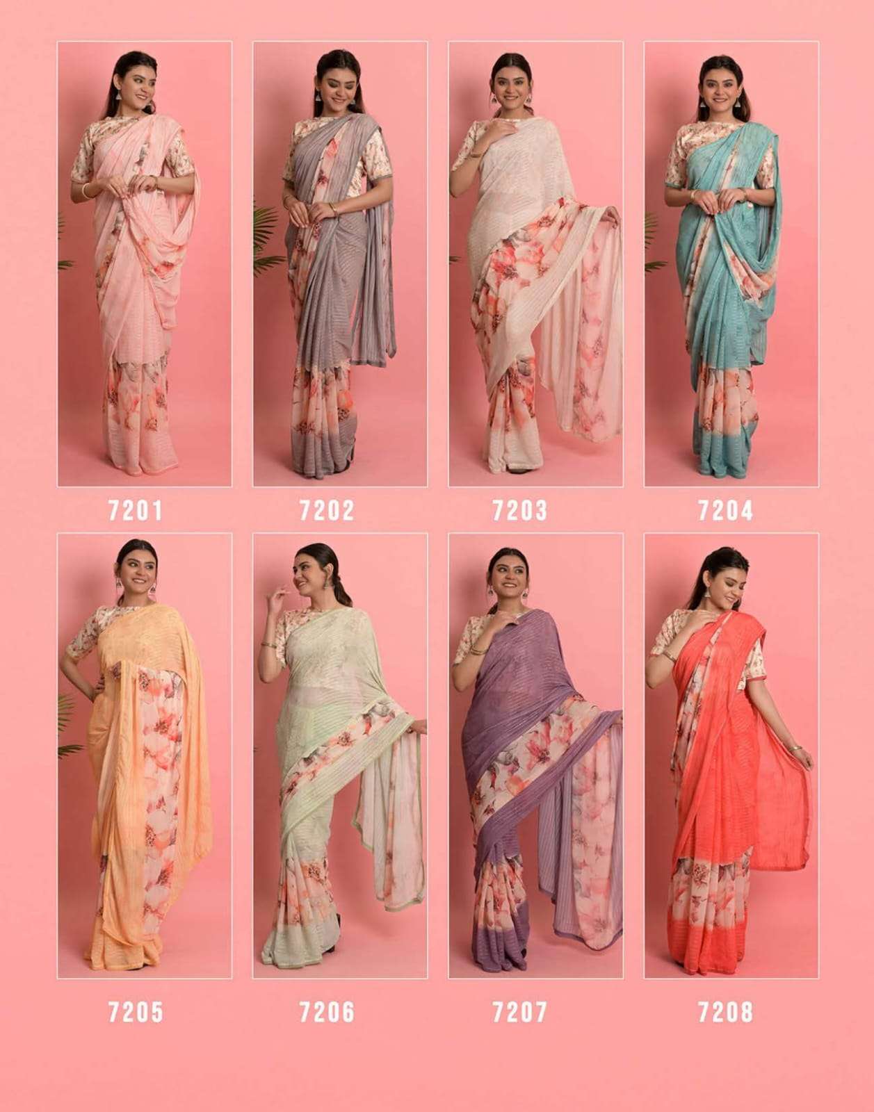 Rihana Digital Vol-3 By Ashima 7201 To 7208 Series Indian Traditional Wear Collection Beautiful Stylish Fancy Colorful Party Wear & Occasional Wear Weightless Sarees At Wholesale Price
