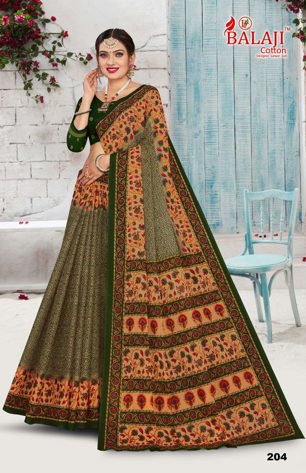 Prime Beauty Vol-2 By Balaji Cotton 201 To 210 Series Indian Traditional Wear Collection Beautiful Stylish Fancy Colorful Party Wear & Occasional Wear Cotton Print Sarees At Wholesale Price